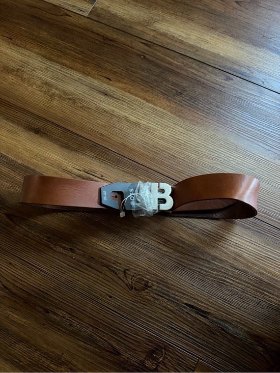 Hugo Boss Other - NWT Hugo Boss Tan Leather Belt with Silver Logo Buckle